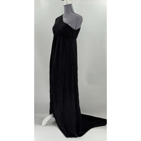 TUCKER Graceful Elegance Black One-Shoulder Long Sleeve Maxi Dress SIZE SMALL - Picture 3 of 14